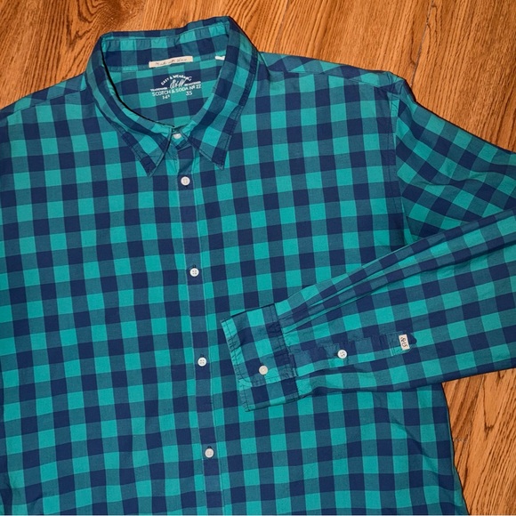 Scotch & Soda Gingham Plaid Long Sleeve Button Down Shirt Made With Love XL - Picture 4 of 10